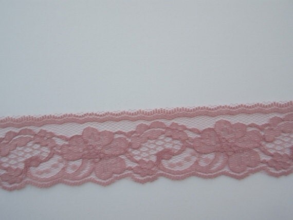 Mauve Lace Trim Ribbon 2 Inch Wide Dusty Rose Lace Diy