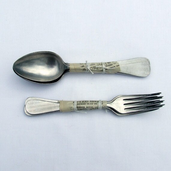 RESERVED for KP Set of 4 French vintage spoons and forks Fork and