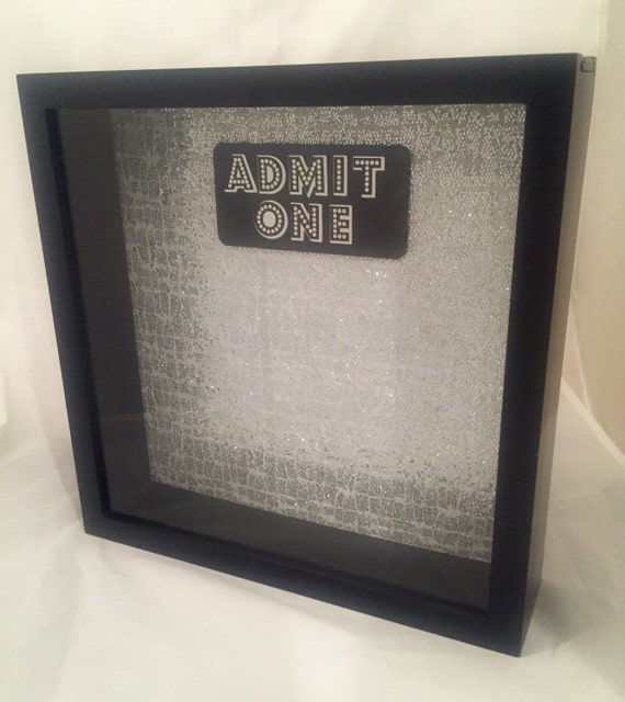 12x12 Admit One Silver/Black Ticket Stub Holder