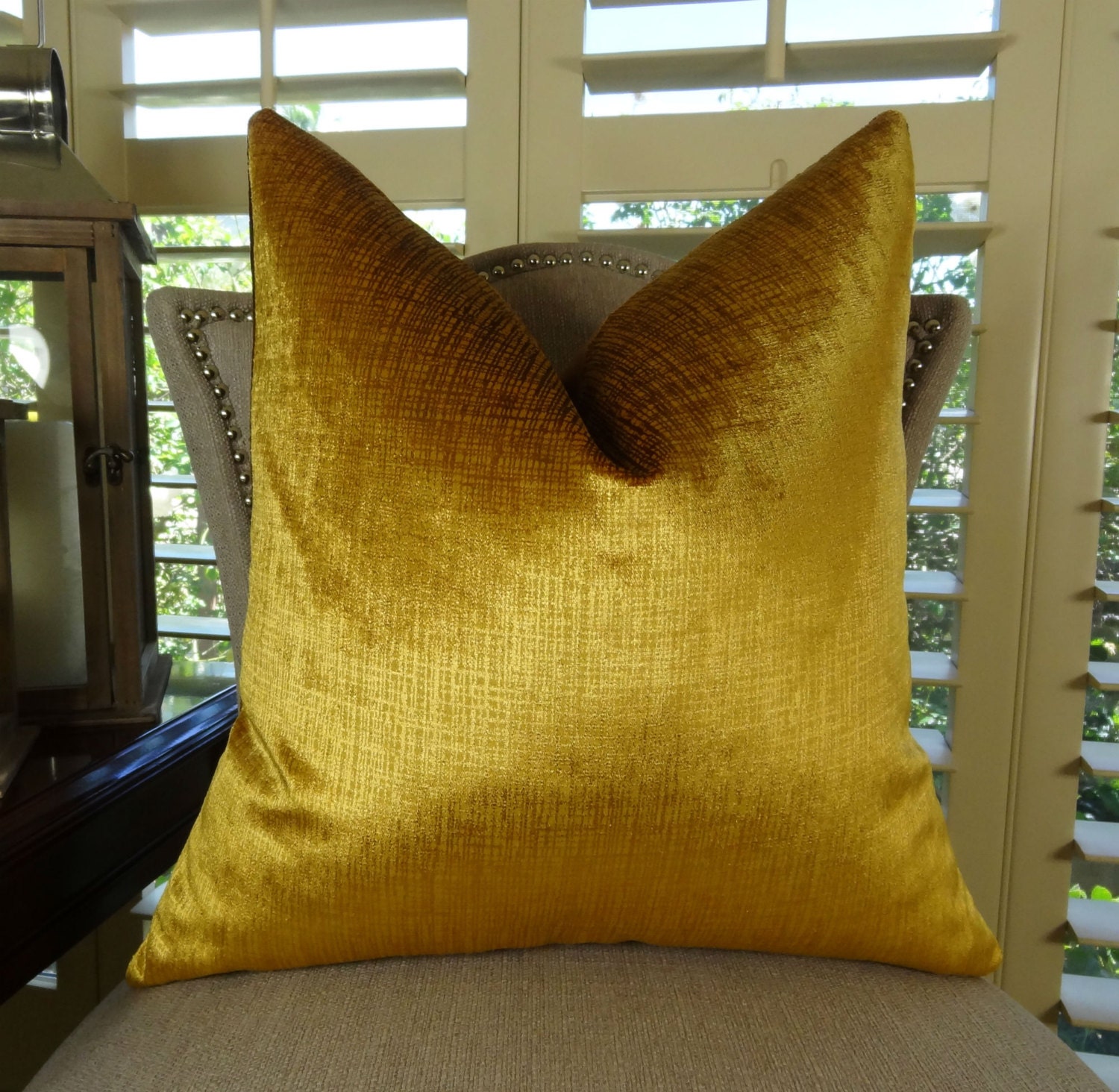 Gold Throw Pillow Cover Luxury Designer Decorative Gold