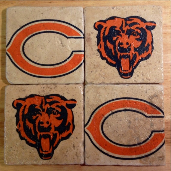 Chicago Bears Coasters Set of 4 Stone Coasters Coasters