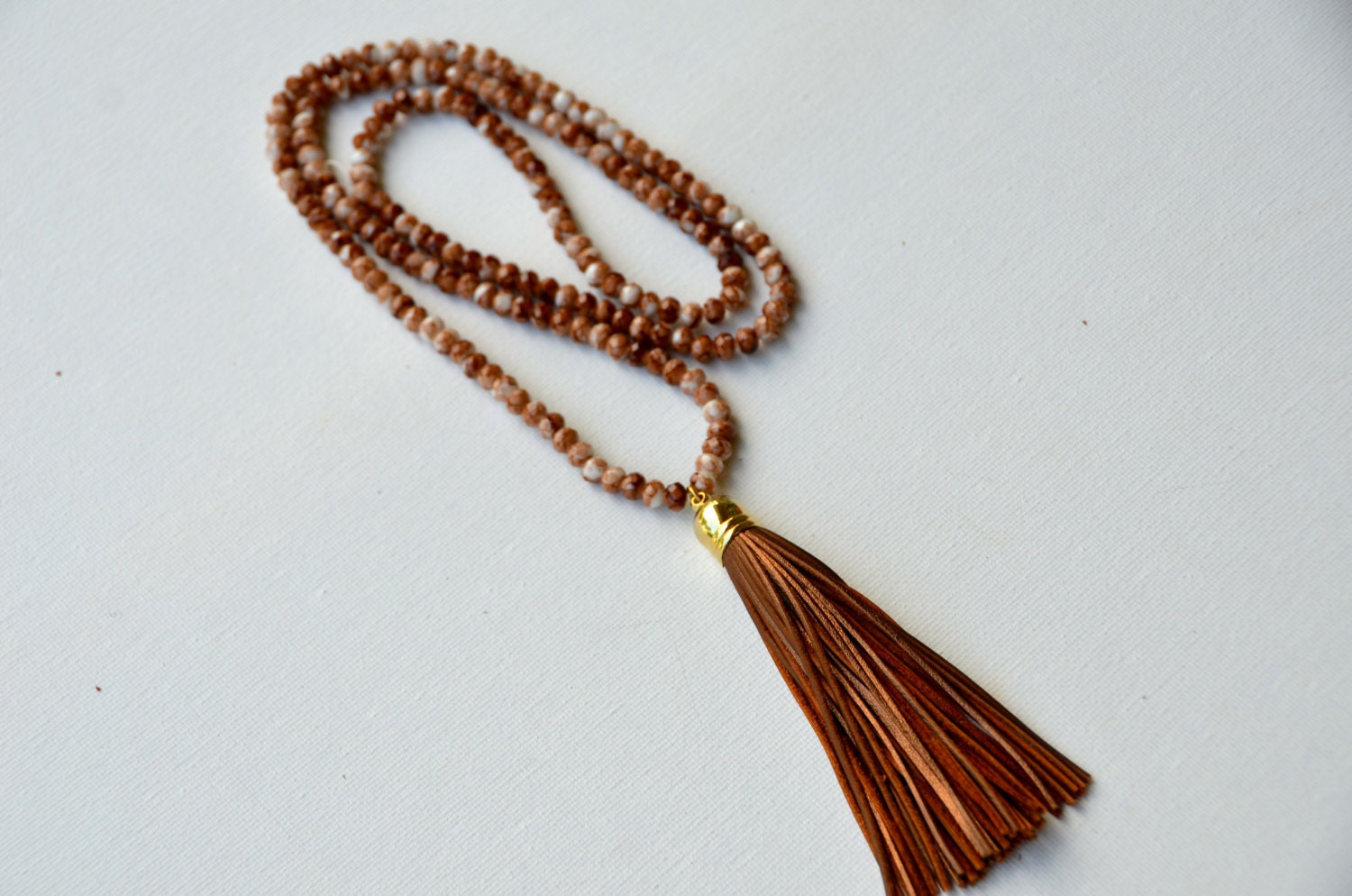 Metallic Brown Tassel Necklace by JennyMichelleDesigns on Etsy