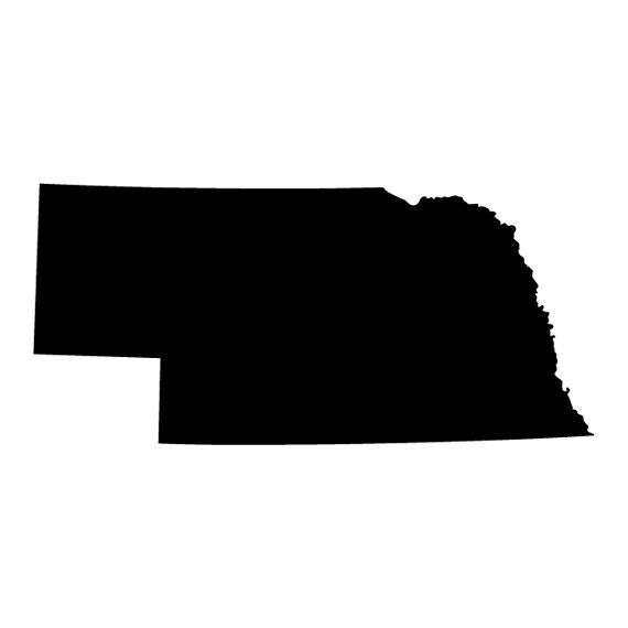Nebraska State Outline DieCut Decal Car Window Wall Bumper