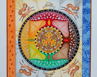 A4 print 'Autumn Mandala'