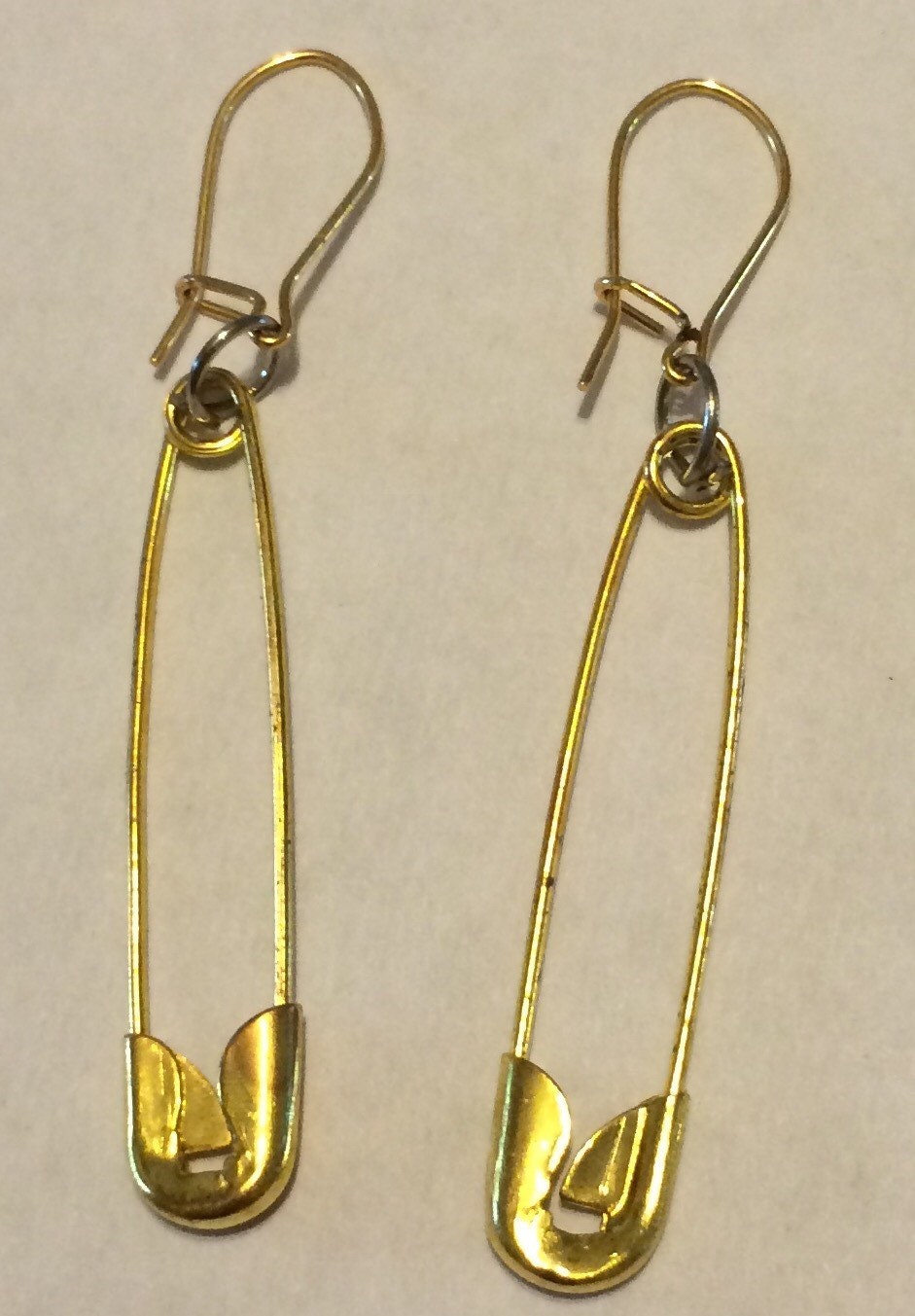 Gold Safety Pin Earrings