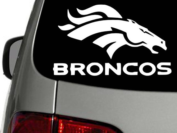 Items Similar To Denver Broncos Football Vinyl Decal Sticker, White ...