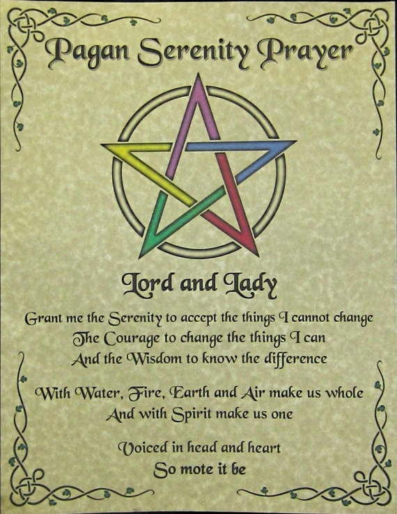 Pagan Serenity Prayer Poster Print Inspirational Wicca