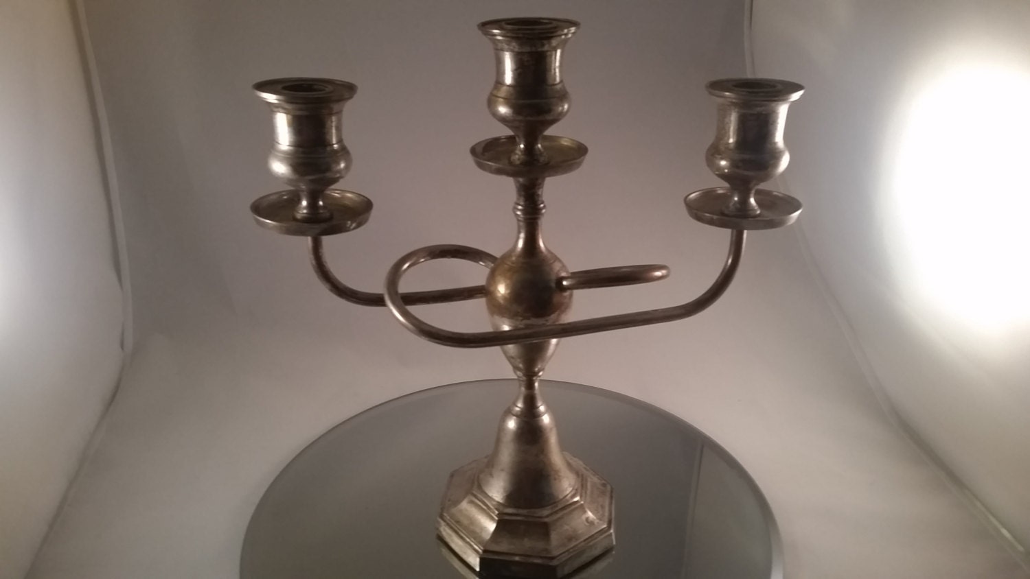 Vintage Silver Plated Candle Holder by sistersvintageattic