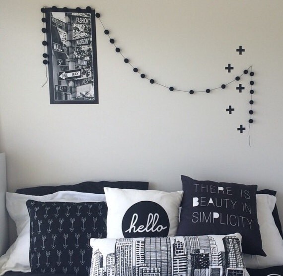 Items similar to Black Felt Ball Garland50 of all profits going to