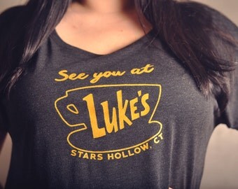 Gilmore Girls Fan T-shirt Luke's Diner Dolman Sleeve OR Vneck