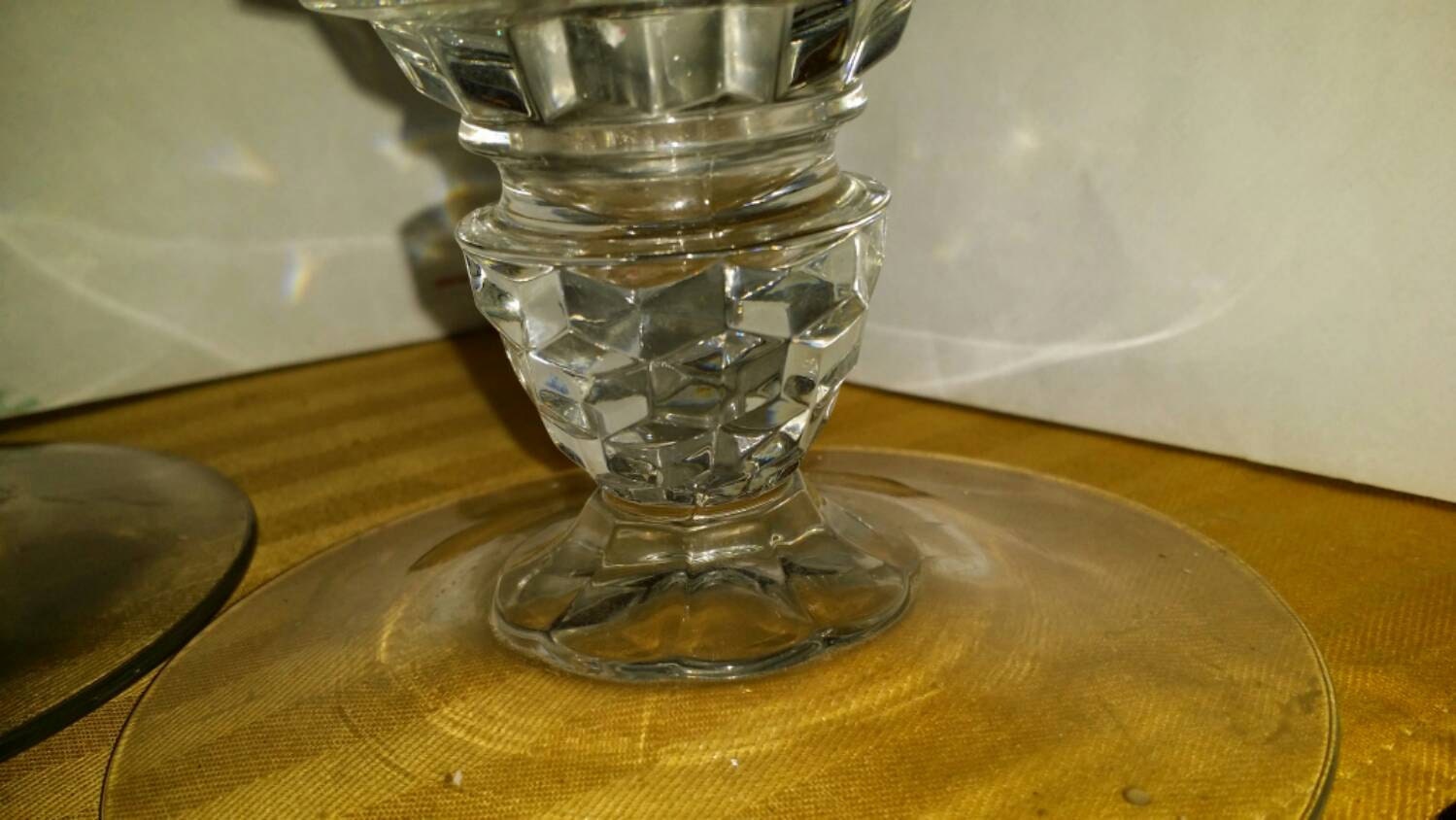 Crystal/Glass Candle Holders by aVintageBagLady on Etsy