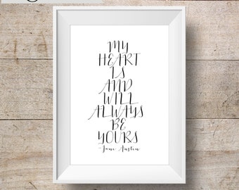 Jane Austen Quote Art INSTANT DOWNLOAD 8x10 Printable Sense and Sensibility Art Print, Home Decor, Wall Gallery Set Printable