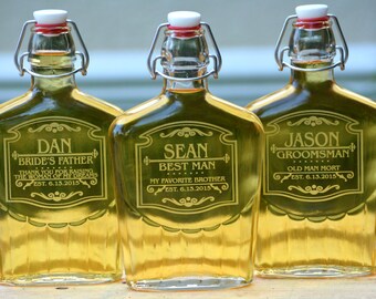 Bachelor Party, Personalized Flasks, Groomsmen Flask, Engraved Flasks, Custom Flask, Glass Flask, Wedding Flasks, Groomsmen Gifts