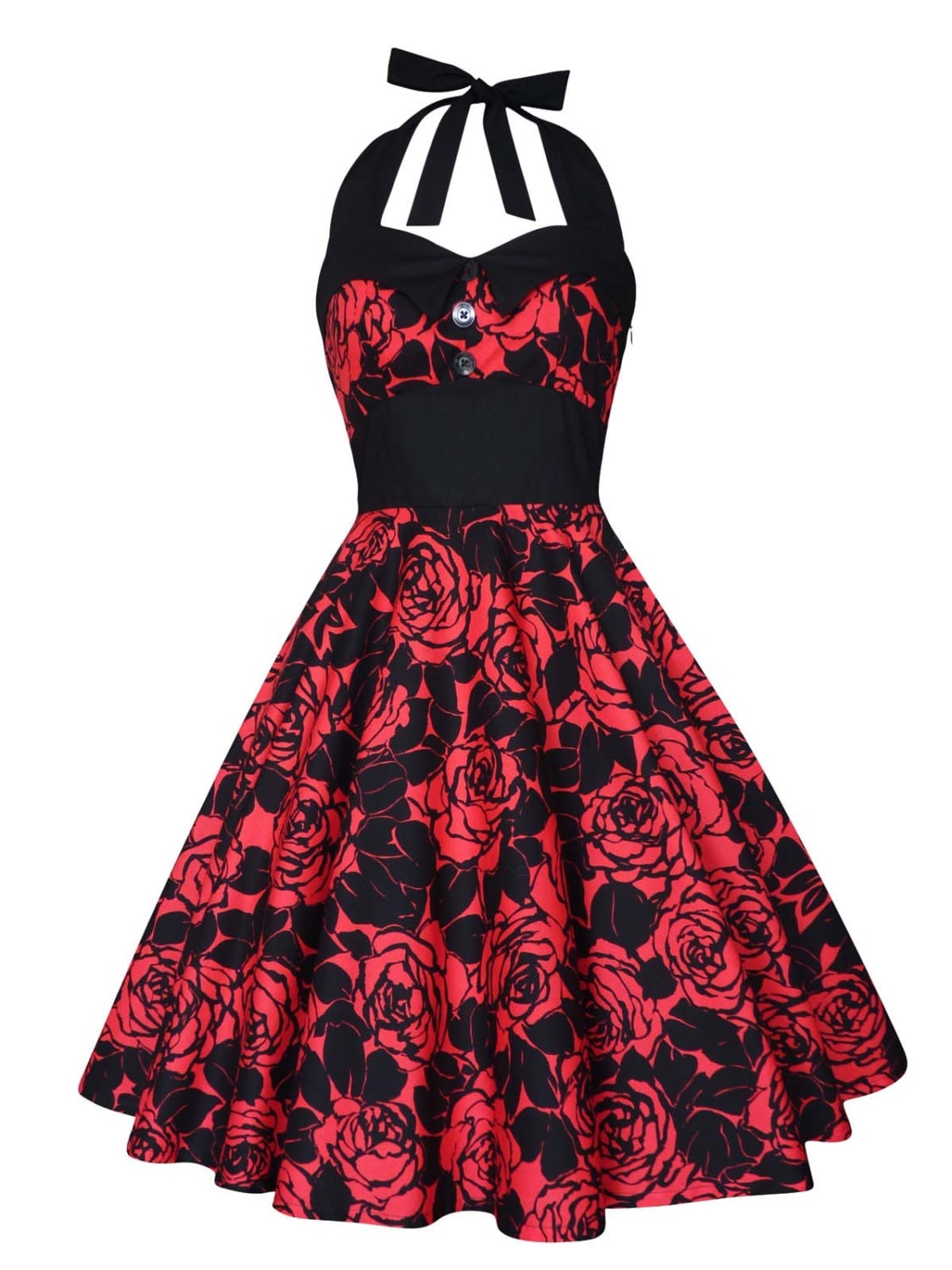 Lady Mayra Ashley Red Roses Dress Vintage Rockabilly Pin Up 1950s Retro Style Gothic Lolita Steampunk Swing Prom Party Plus Size Clothing