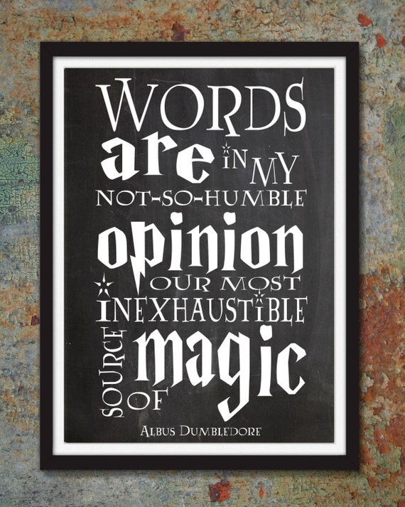 Items similar to Harry Potter Albus Dumbledore Quote - Words in not-so ...