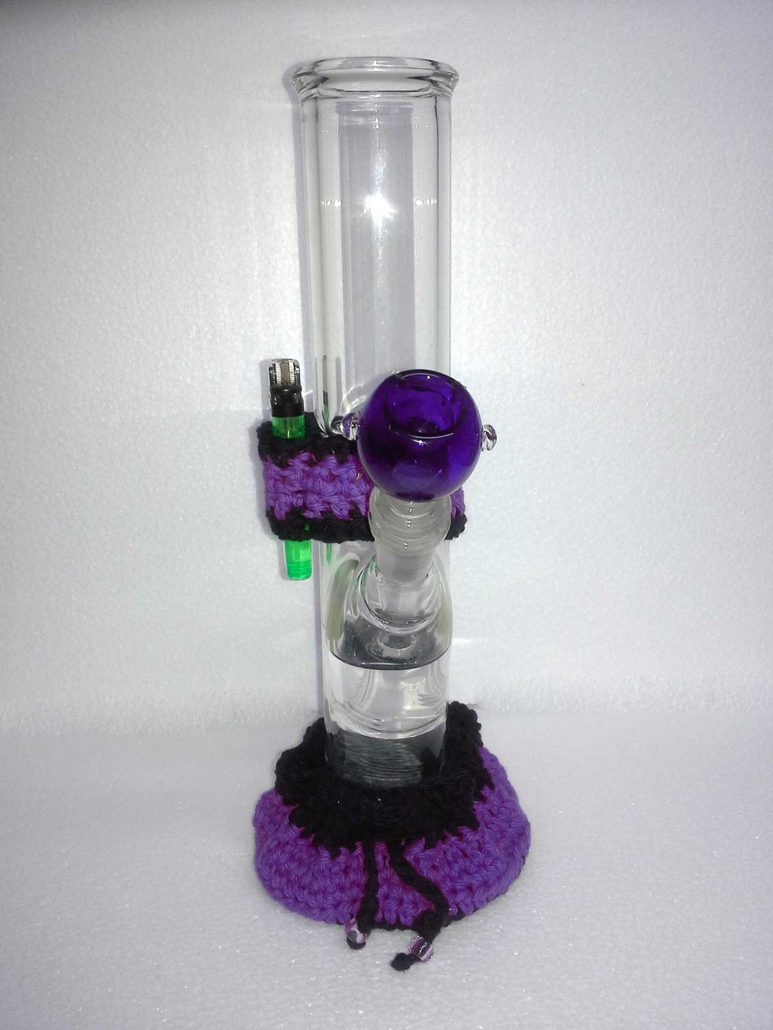 PURPLE Bong Cozy with Matching Lighter Holder by MarijuanaStar