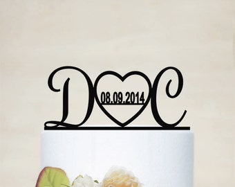 Initial Cake Topper,Wedding Cake Topper, Personalized Wedding Cake Topper, Acrylic Decoration-I020