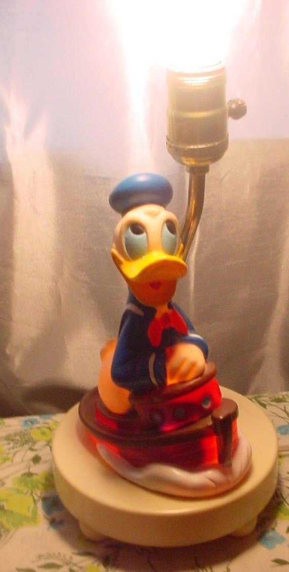 Vintage Donald Duck Lamp 1980s Disney Lamp Bedside Small