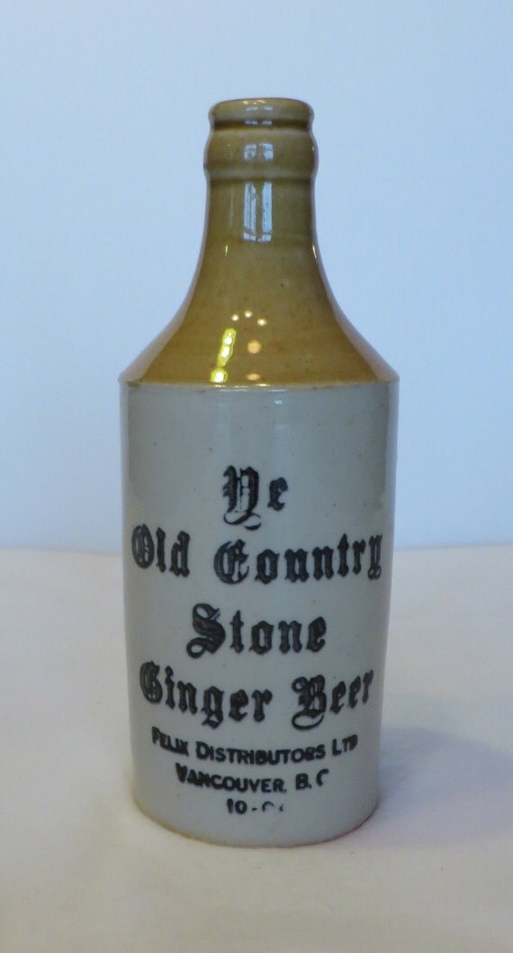 Ginger Beer Stoneware Bottle Felix Distributors by AHorsesTale