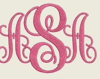 Monogram embroidery design, 3 Letters monogram, monogram embroidery download, Intertwined monogram embroidery font,monogram embroidery Font
