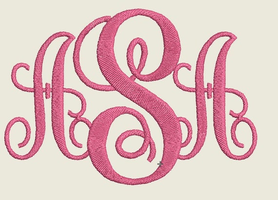 Monogram embroidery design 3 Letters monogram monogram