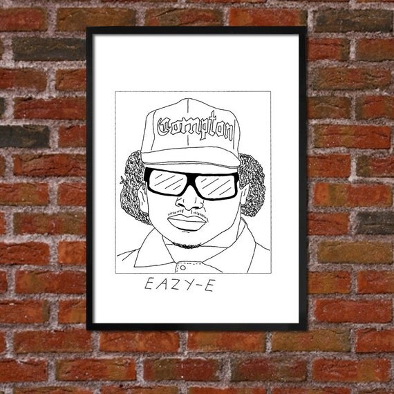 Badly Drawn Eazy-E Hip Hop Poster by BadlyDrawnRappers on Etsy