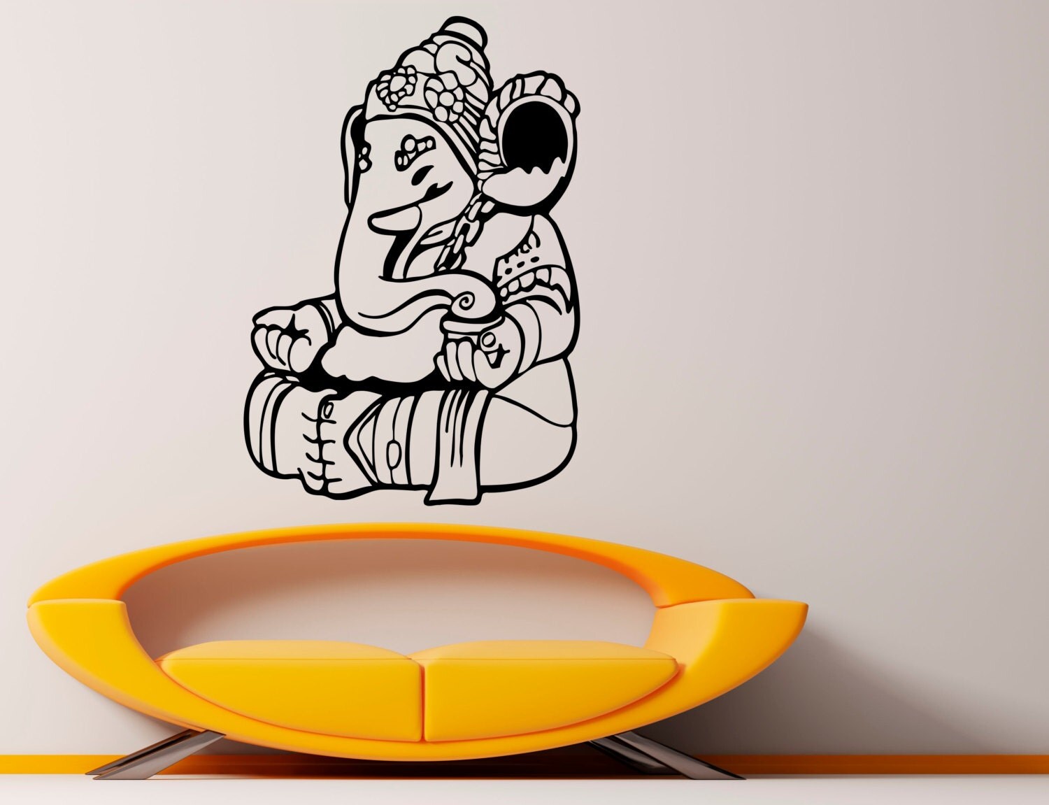 Ganesha Wall Vinyl Decal Ganesh Sticker Elephant Lord Art