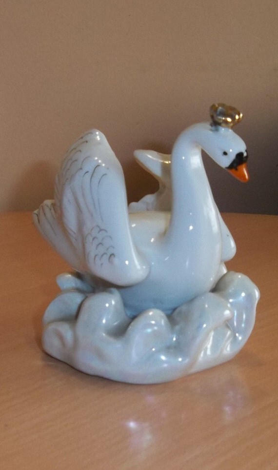 Home decor / Porcelain figurine Swan Princess
