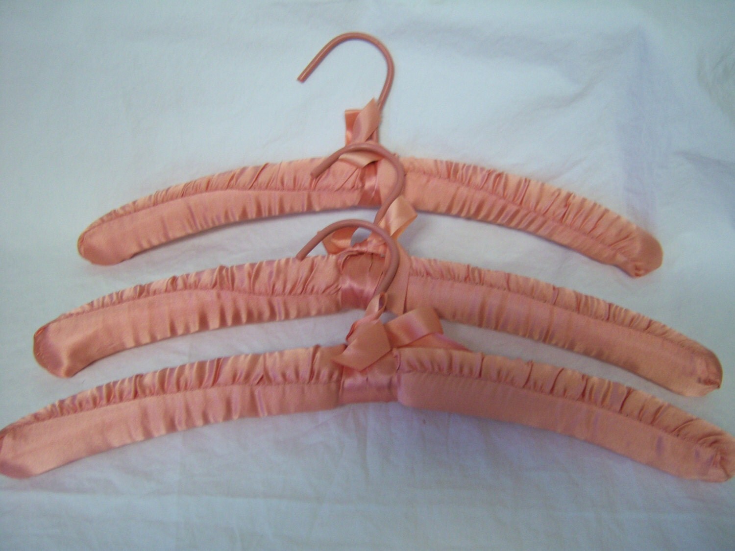 Pink Padded HangersVintage Clothes Hangers Three Pink Satin