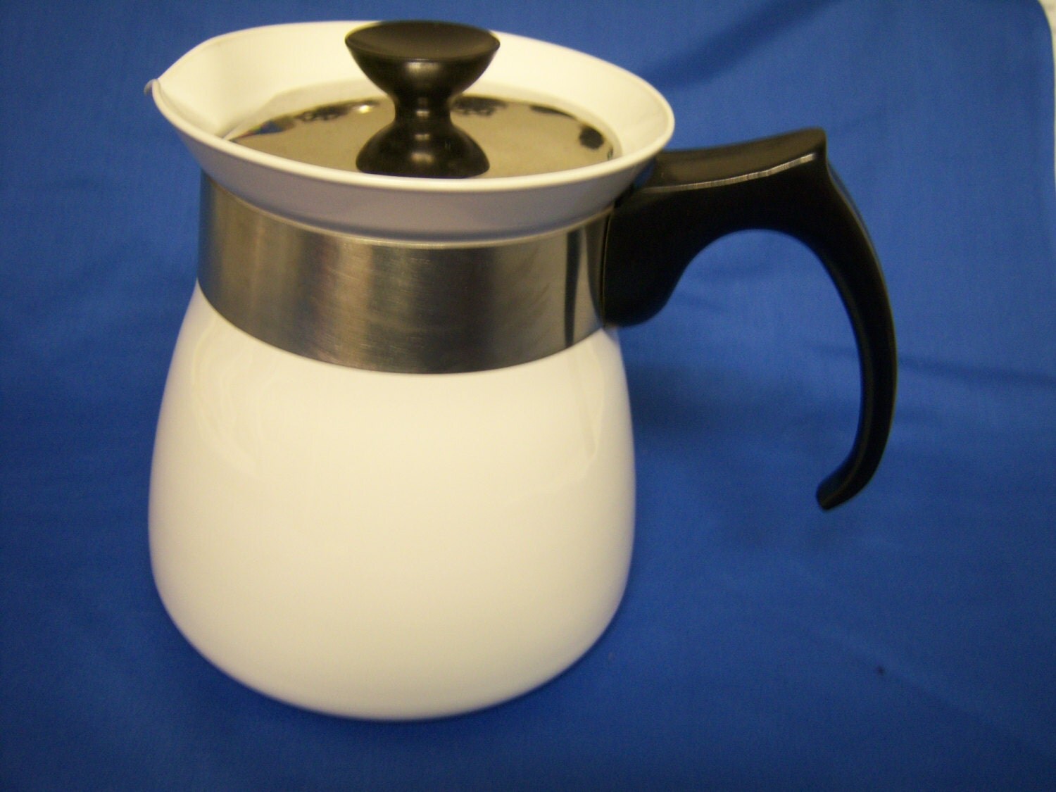 Vintage Corning Ware Tall Teapot, All White 36 oz Pot, Pot Server, Used ...