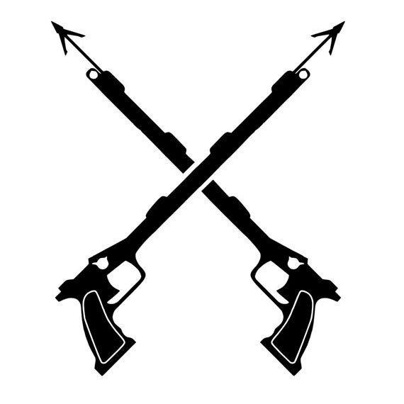 Double crossed spear guns vinyl