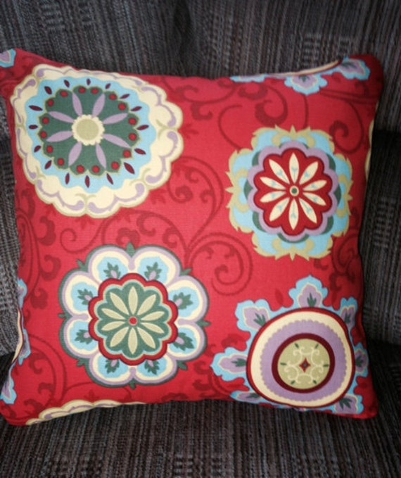 Throw Pillow Cover16 x 16Red with bold