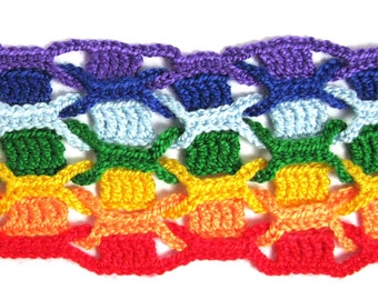 Rainbow Scarf Crochet Pattern, Crochet scarf, Crochet pattern