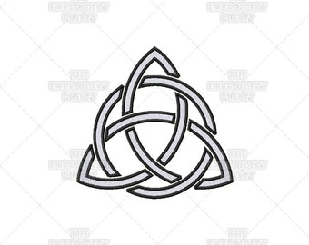 Woven Hollow Triquetra Circle Stencil Effect Celtic Spiritual Religious Sacred Symbol Machine Embroidery Pattern Design