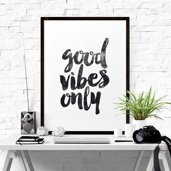 Home Decor Wall Art Good Vibes Only Wall by LifeAndStylePrint