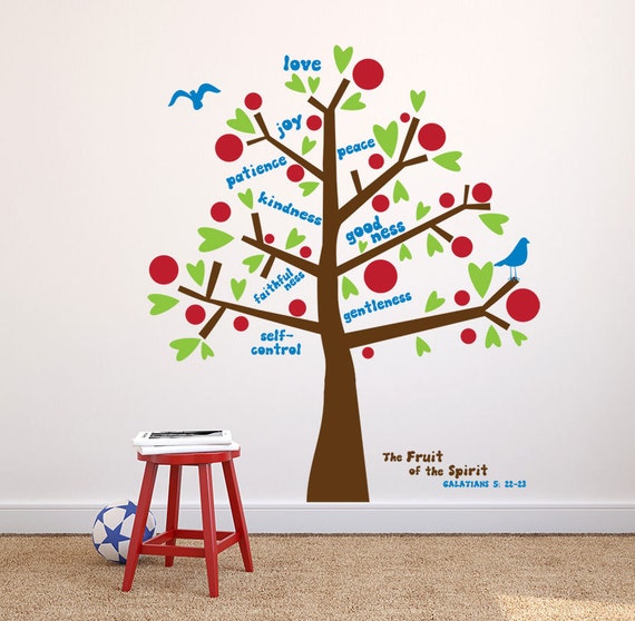 Items similar to Fruit of the Spirit wall decal, Tree decal Kids room