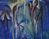 Original unique Abstract Oil - Acrylic painting "Feels like home"- Art mixed Painting on Canvas - Original Unique Brushwork Hand Painted