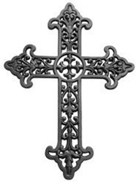 Cross Cast iron Cross. Garden cross home and garden by FeralForge