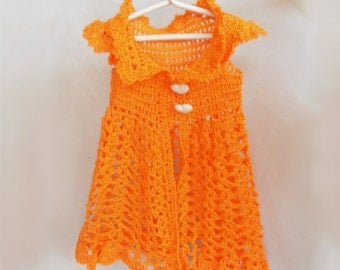 Waldorf doll clothes crochet orange dress for 15"-18" doll