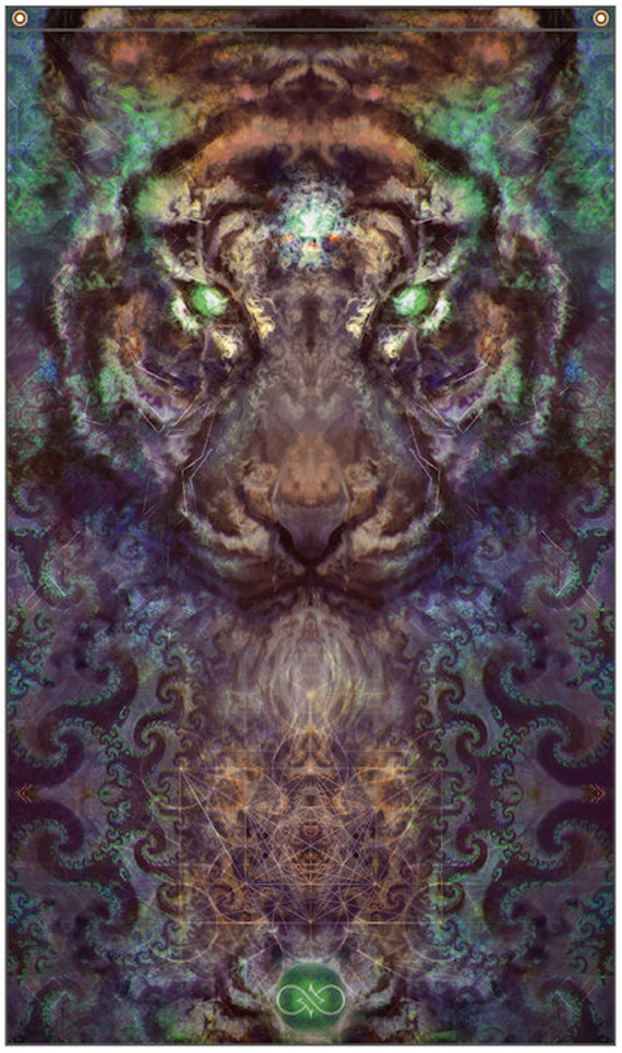 Fractal Intuition Tiger Tapestry