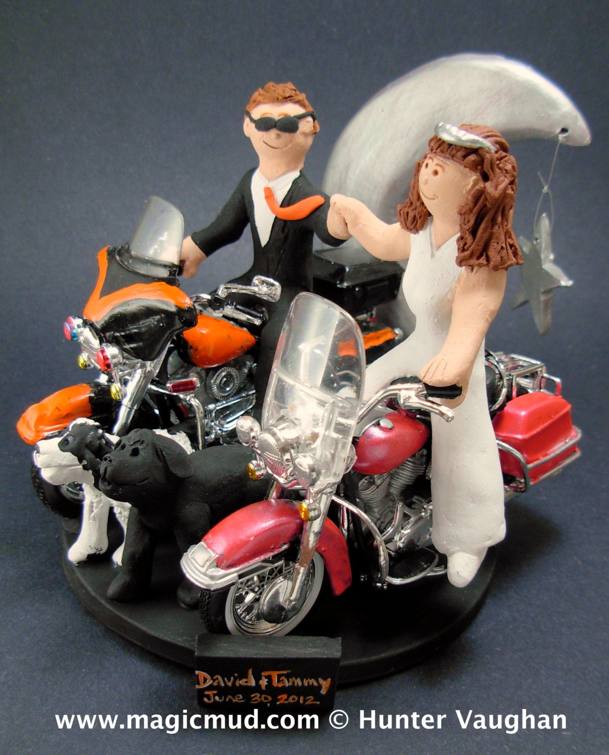 Bride And Groom Riding Harley Davidson Motorcycles Wedding