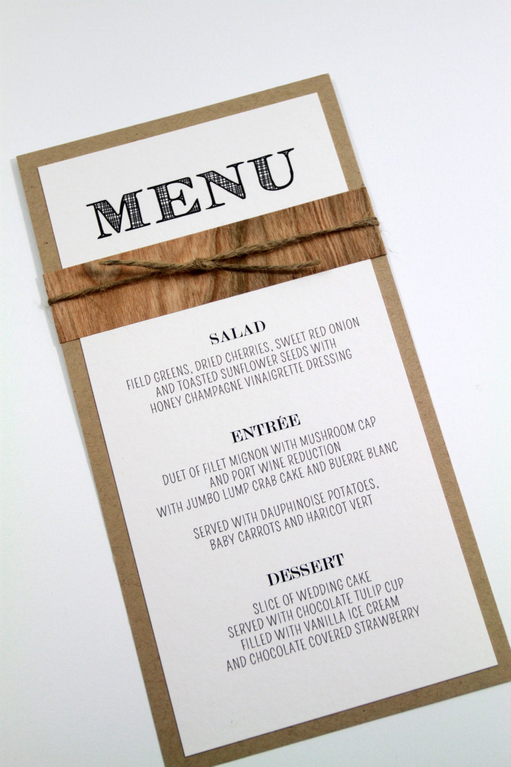 Rustic Wedding Menu 5