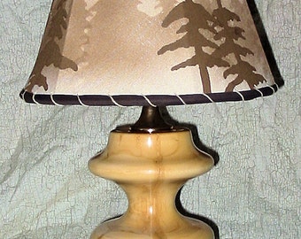 Rustic Aspen Table Lamp with Hand Crafted Lampshade