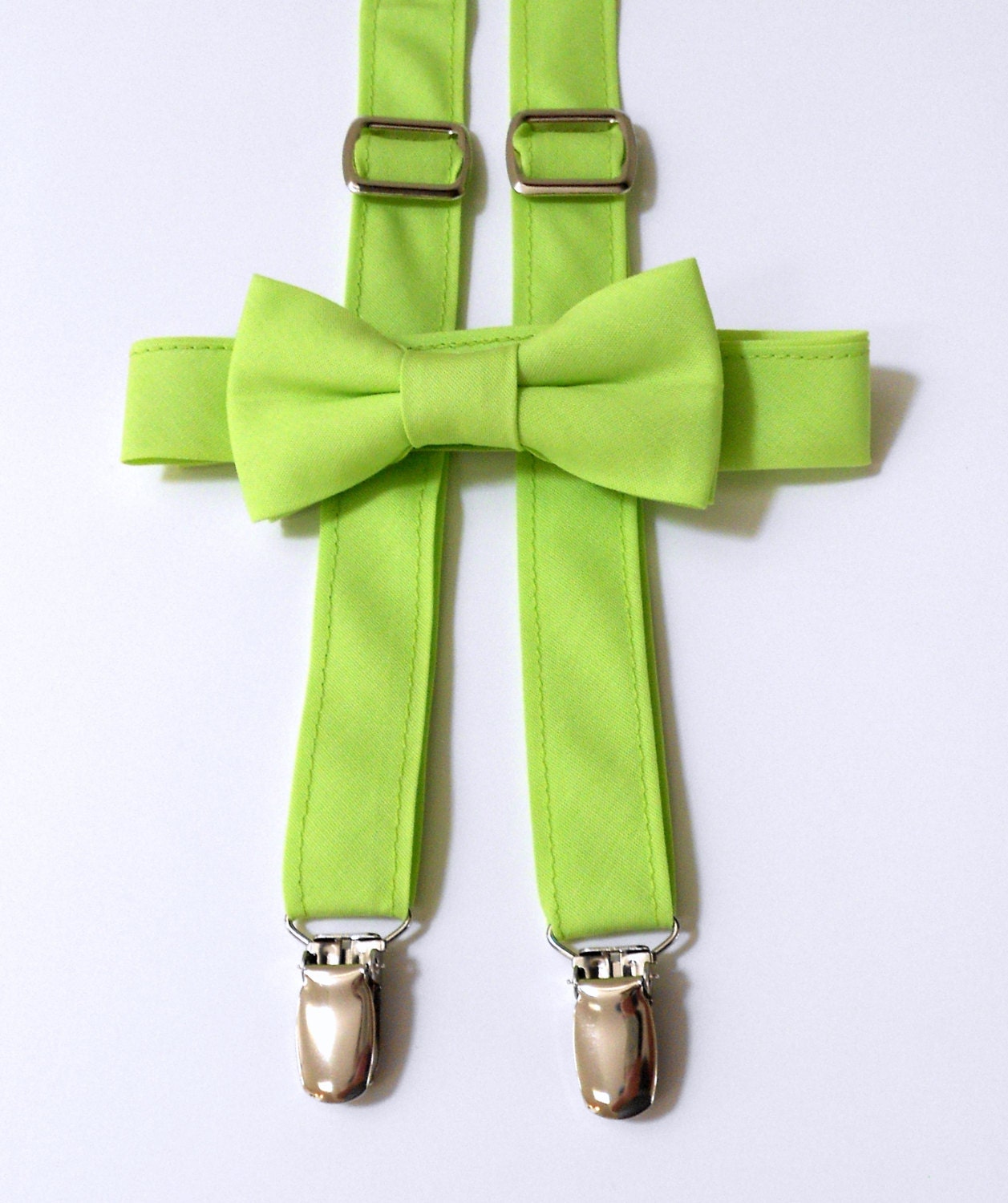 SALE Lime Green Bowtie and Suspender Set Infant, Toddler, Boy 2 weeks