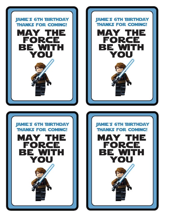 items similar to customized star wars party printables gift bag tags