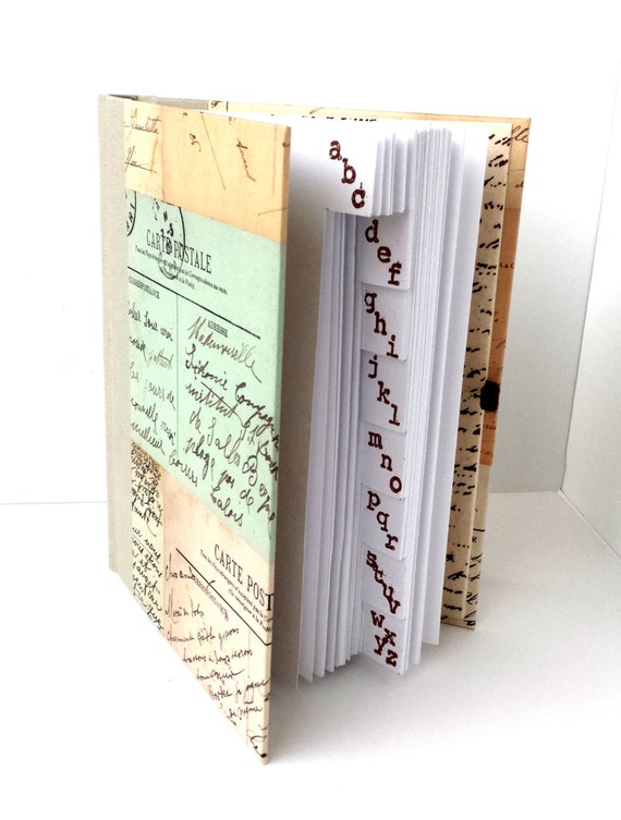 Items similar to Address Book with Alphabet Tabs, Contact Book, Vintage