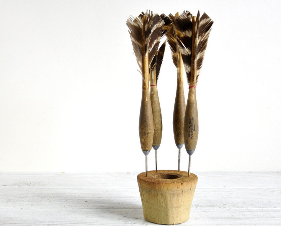 Vintage Feather and Wood Dart Apex Official No 2 by HavenVintage