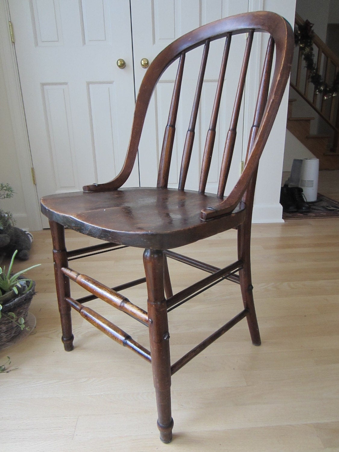 Unique Antique, Vintage, Bow Back Chair, Very Sturdy With Reinforced