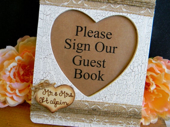 in Wood  Book Guest Rustic  Woodland Wedding Shabby wedding guest Chic rustic  Sign book Frame sign Picture