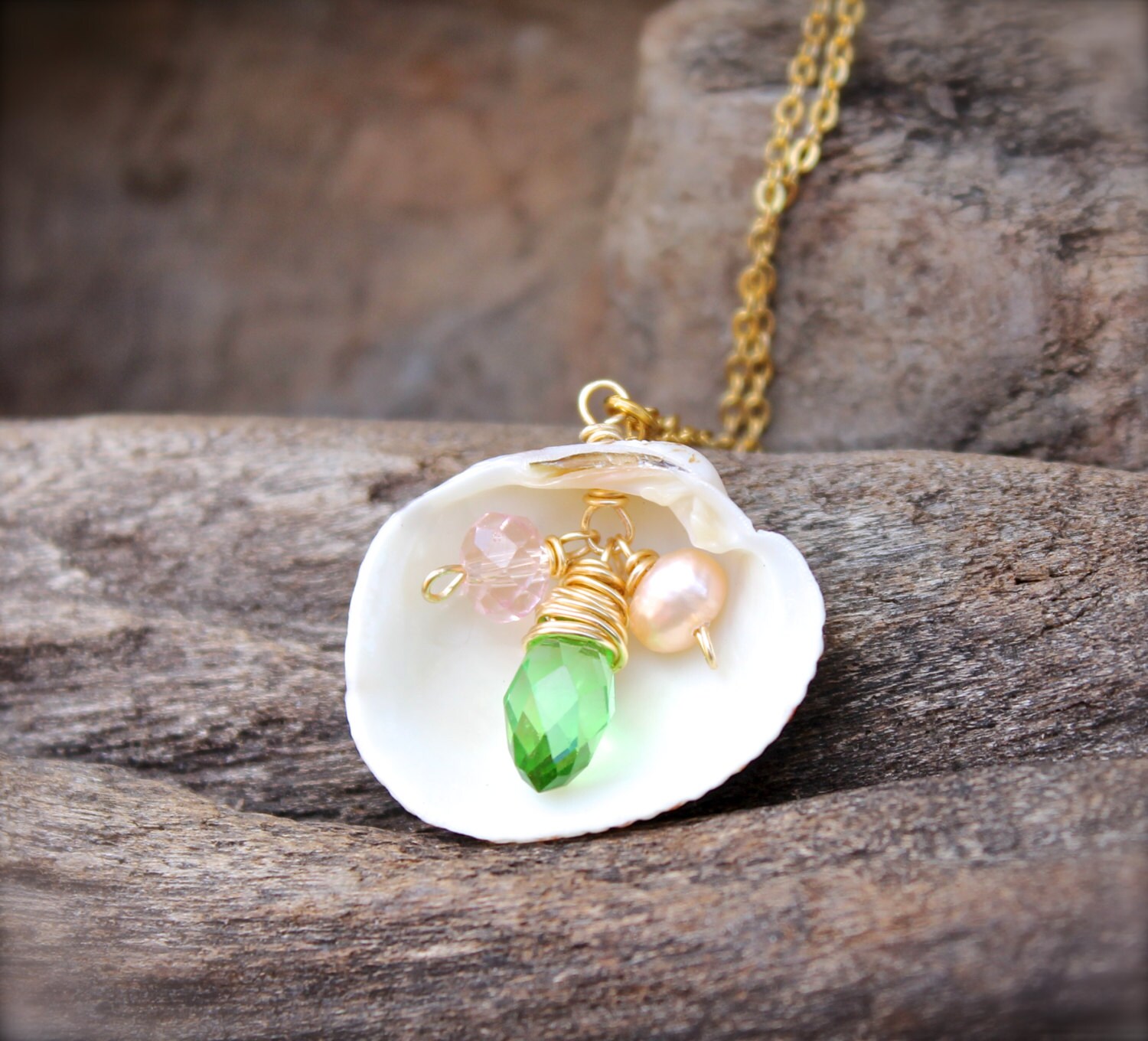 White Seashell Jewelry made in Hawaii Sea Shell Necklace by